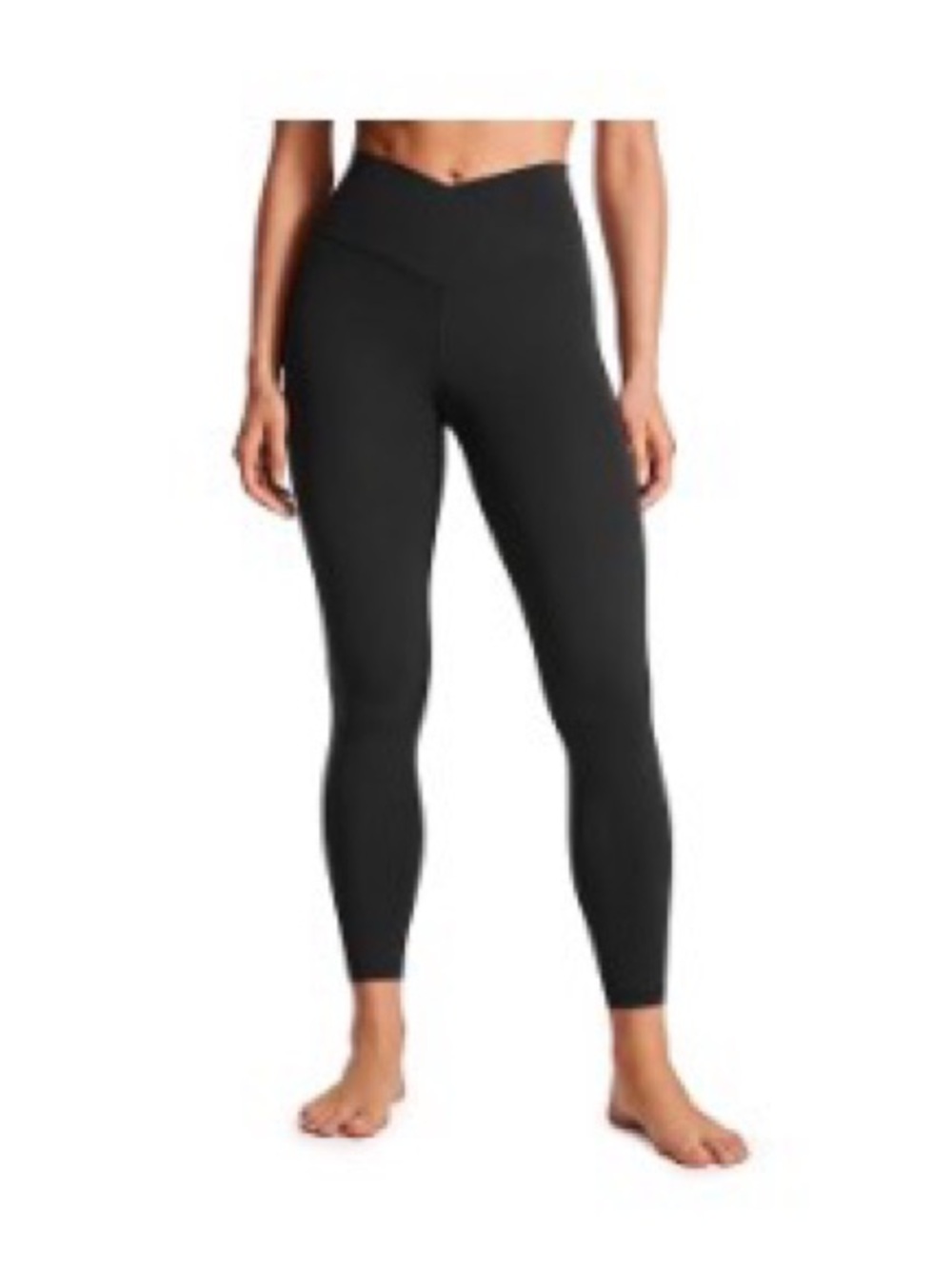 CRZ YOGA Black High-Waist V-Crossover Leggings